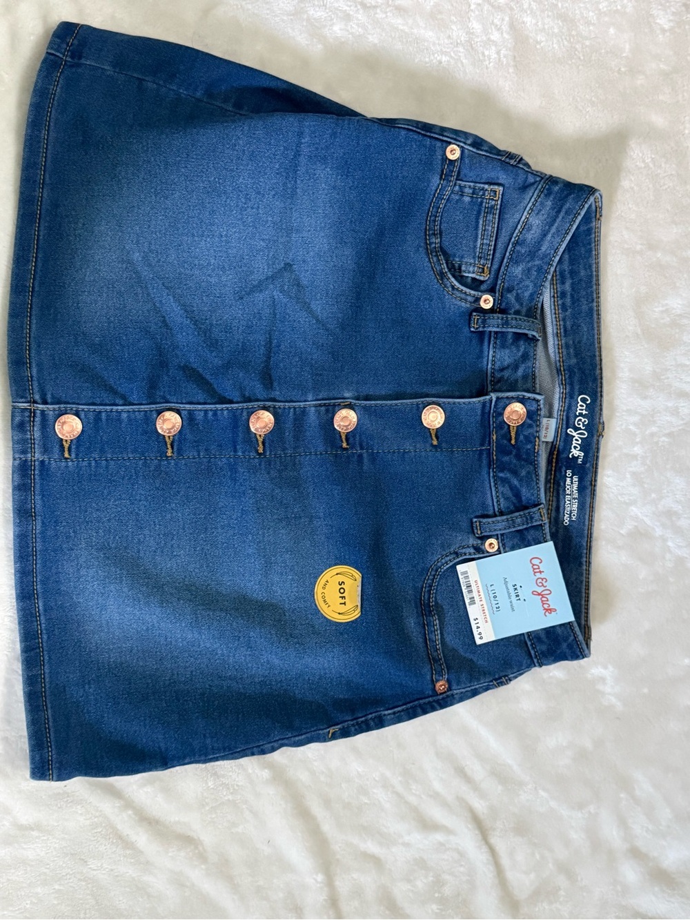 Cat & Jack Dark Blue Denim Button-Front Skirt